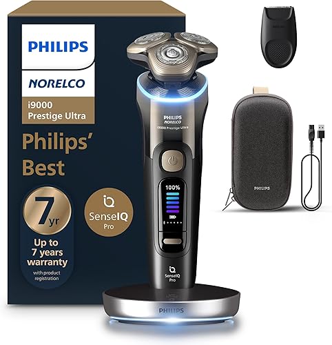 Miniatura 8 de Philips Norelco Shaver i9000 Prestige Ultra, afeitadora eléctrica húmeda y seca, gris pizarra oscuro, tecnología SenseIQ Pro, sistema de triple