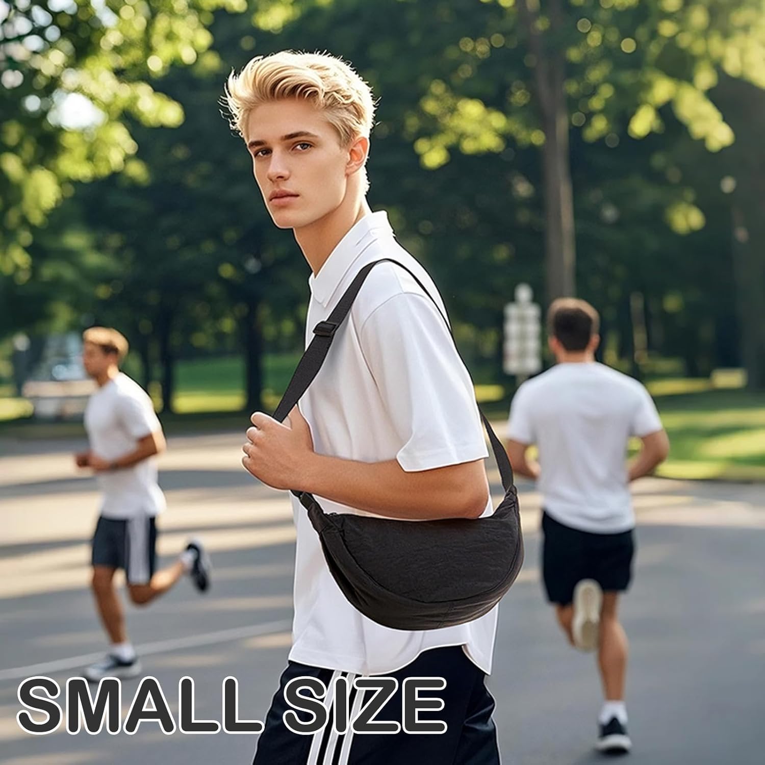 YIKOEE Crescent Bag for Women Men Small Sling Crossbody Bag with Half Moon Shape - Image 3