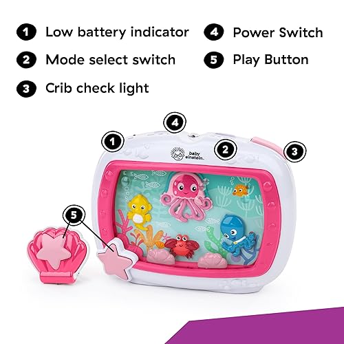 Miniatura 3 de Baby Einstein Sea Dreams - Juguete musical para cuna y máquina de sonido, rosa, recién nacido y más