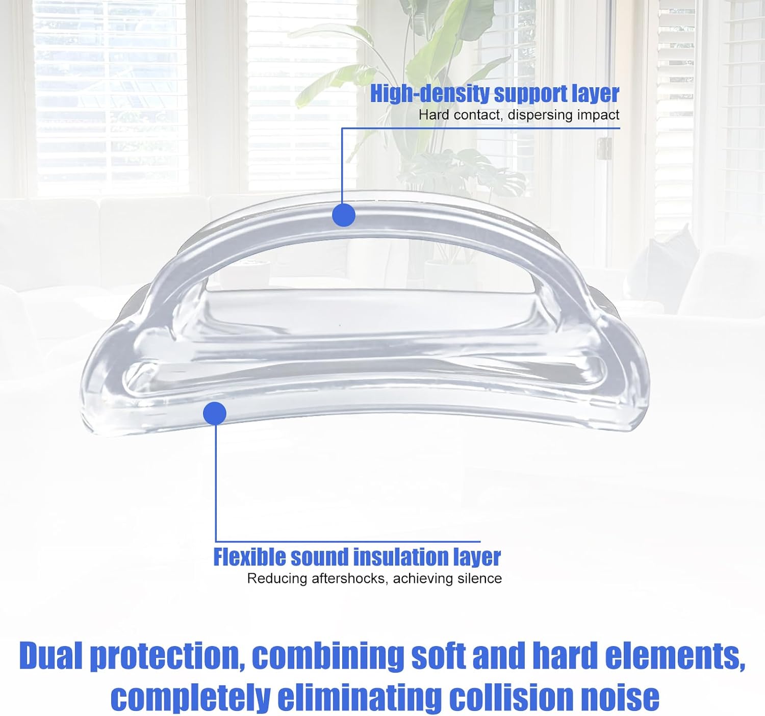 8pcs Clear Furniture Bumpers, Transparent Adhesive Pads Door Stoppers for Walls Double-Layer Airbag Cushioning Anti-Collision Bumper Pads for Cabinet Refrigerator Drawers Doors