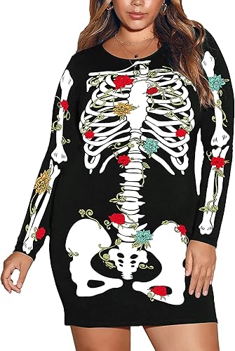 Vista 5 de Deerose Vestido de Navidad de manga larga para mujer, ajustado y elástico