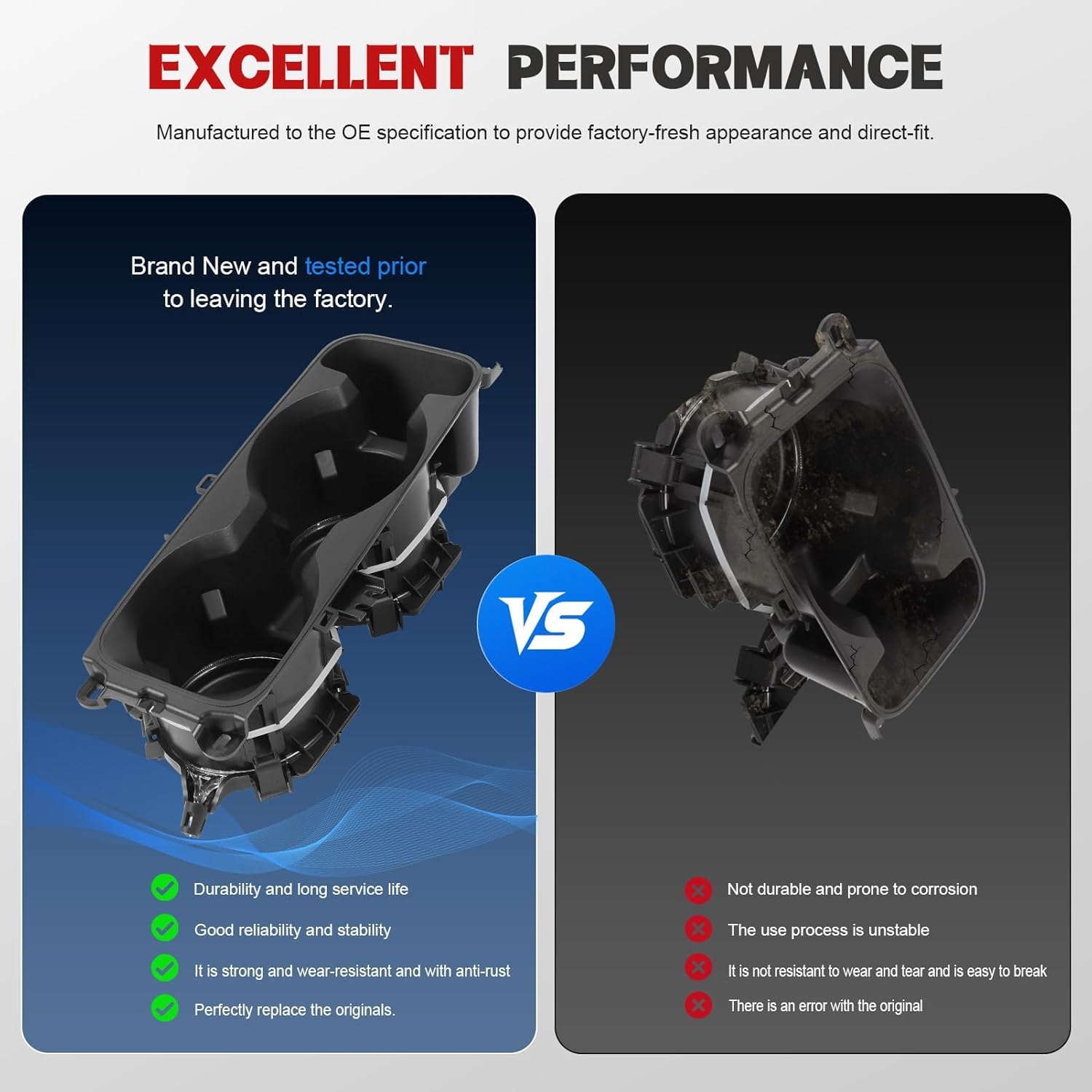 Center Console Cup Holder Replacement with Wireless Charging for F0RD Explorer 2020-2025 Replace LB5Z7813562AB