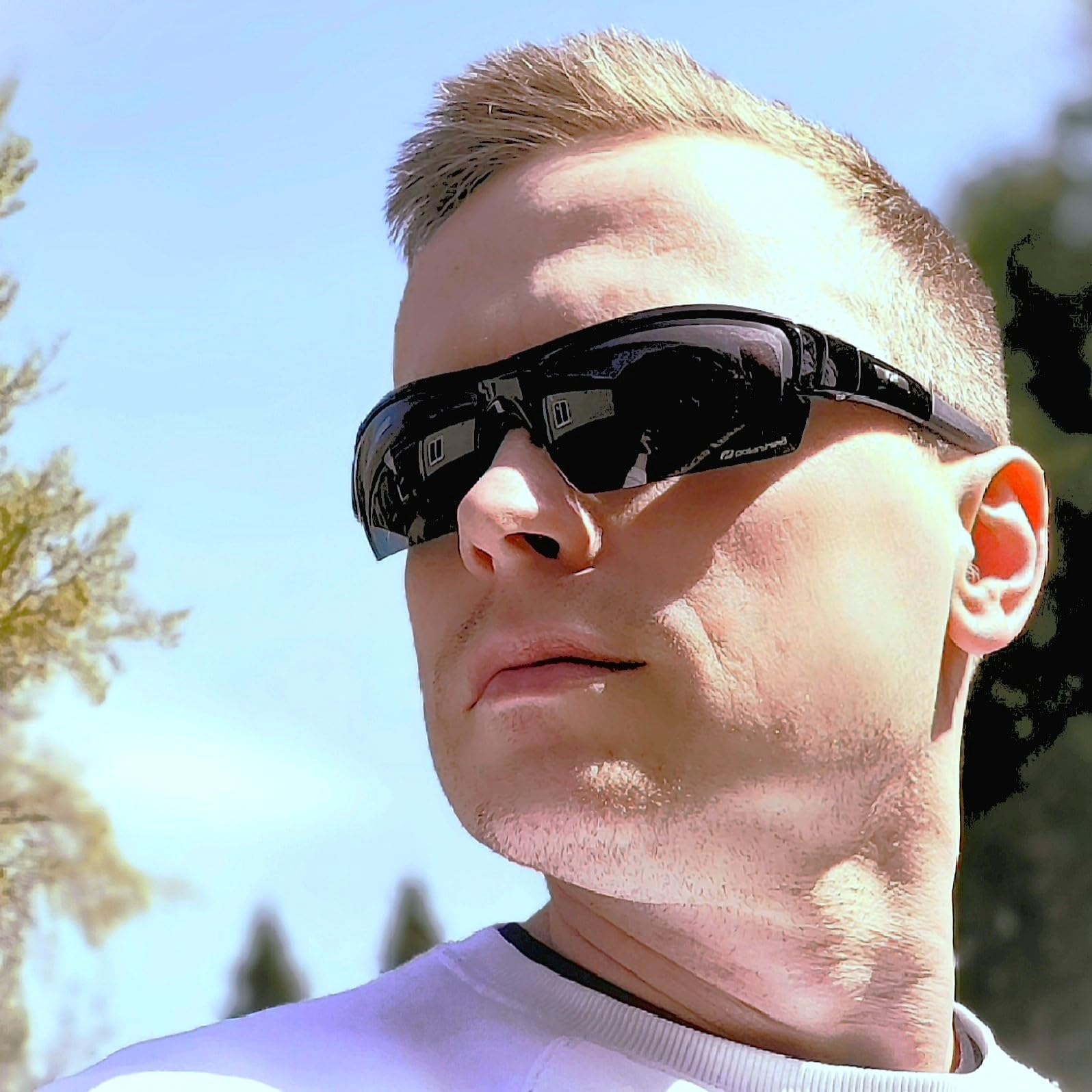 Daisan Radbrille polarisierende Gläser mit Opticlip für Sehstärke