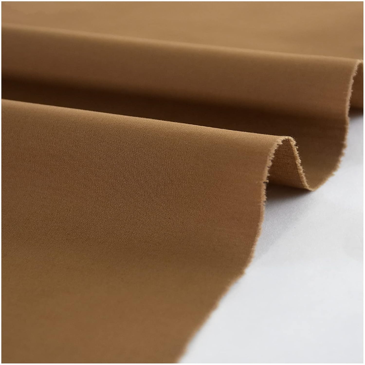 100% Plain Cotton Fabric By The Yard Poplin Fabric Used For Hanfu Shirt Clothes 150 Cm Wide Sold By The Meter(Color:Camel)