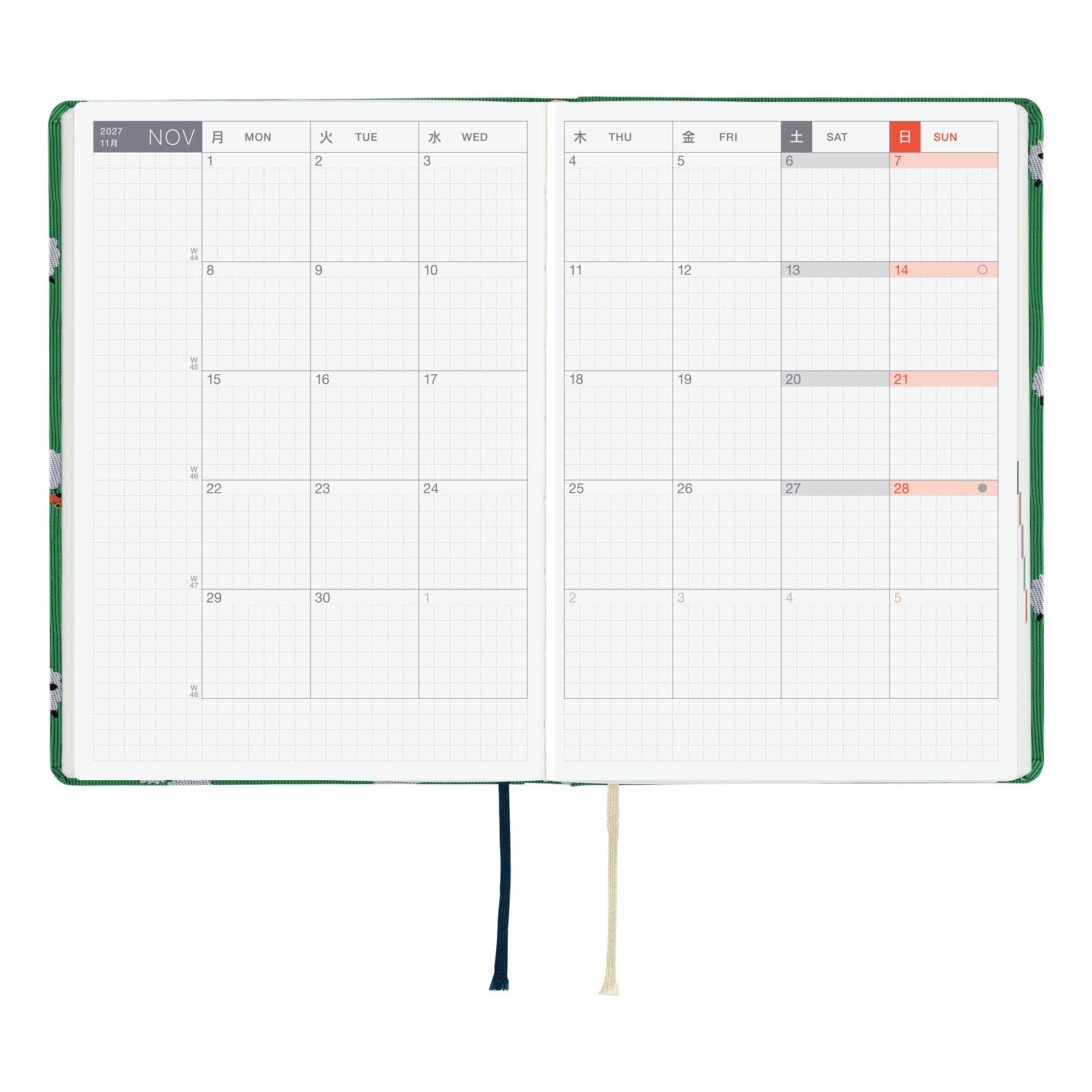 Hobonichi Techo HON A6 2027 – Bow & Tie: Sheep Sheep Sheep (English, January Start Planner)
