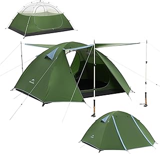 Naturehike Bleik Ultraleichtes Kuppelzelt 2-3 Personen zelte mit 2 Zeltvorräume für Camping, Trekking & Fahrradtouren