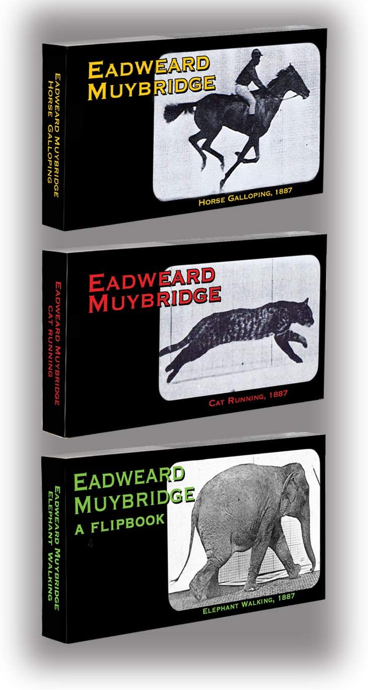 Fliptomania Muybridge Flipbook 3-Pack: Horse, Cat, Elephant