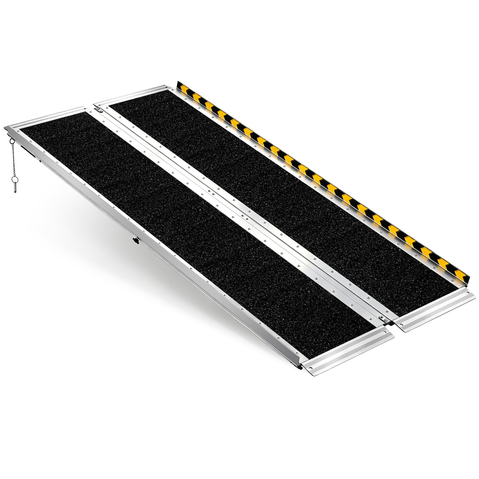 VEVOR Rampa para Silla de Ruedas Plegable de Aluminio 1520 x 745 mm, Rampa de Umbral Antideslizante con Capacidad de Carga 362,9 kg para Puertas, Entradas, Escaleras, Andadores, Scooters y Uso Diario