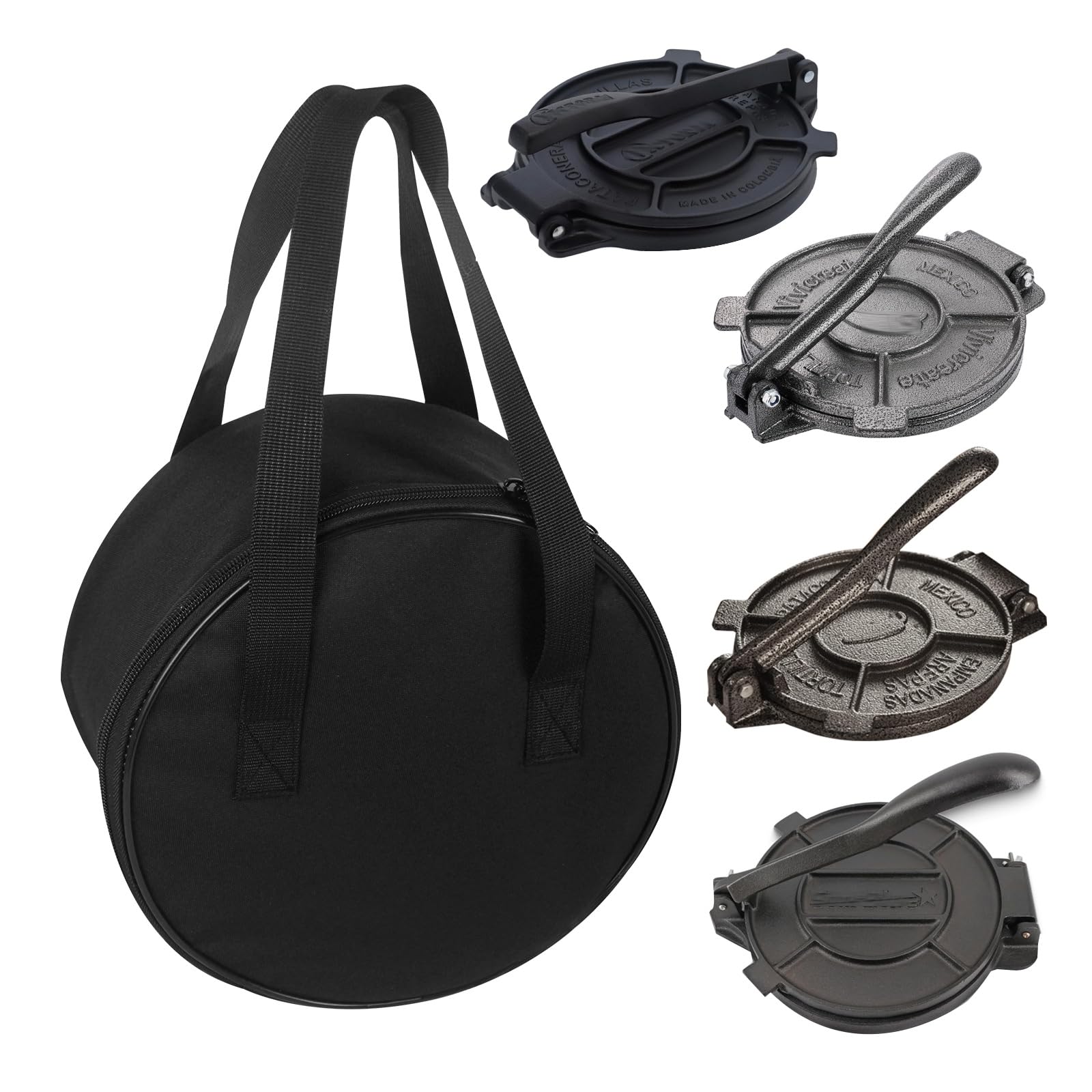 Tortilla Press Carrying Case Roti Maker Storage Bag Heat-resistant Waterproof Oxford Travel Bag for Victoria Tortilladora/for ARC Quesadilla Maker/for Vivicreate Cast Iron Empanada Maker,8 inch-image-13