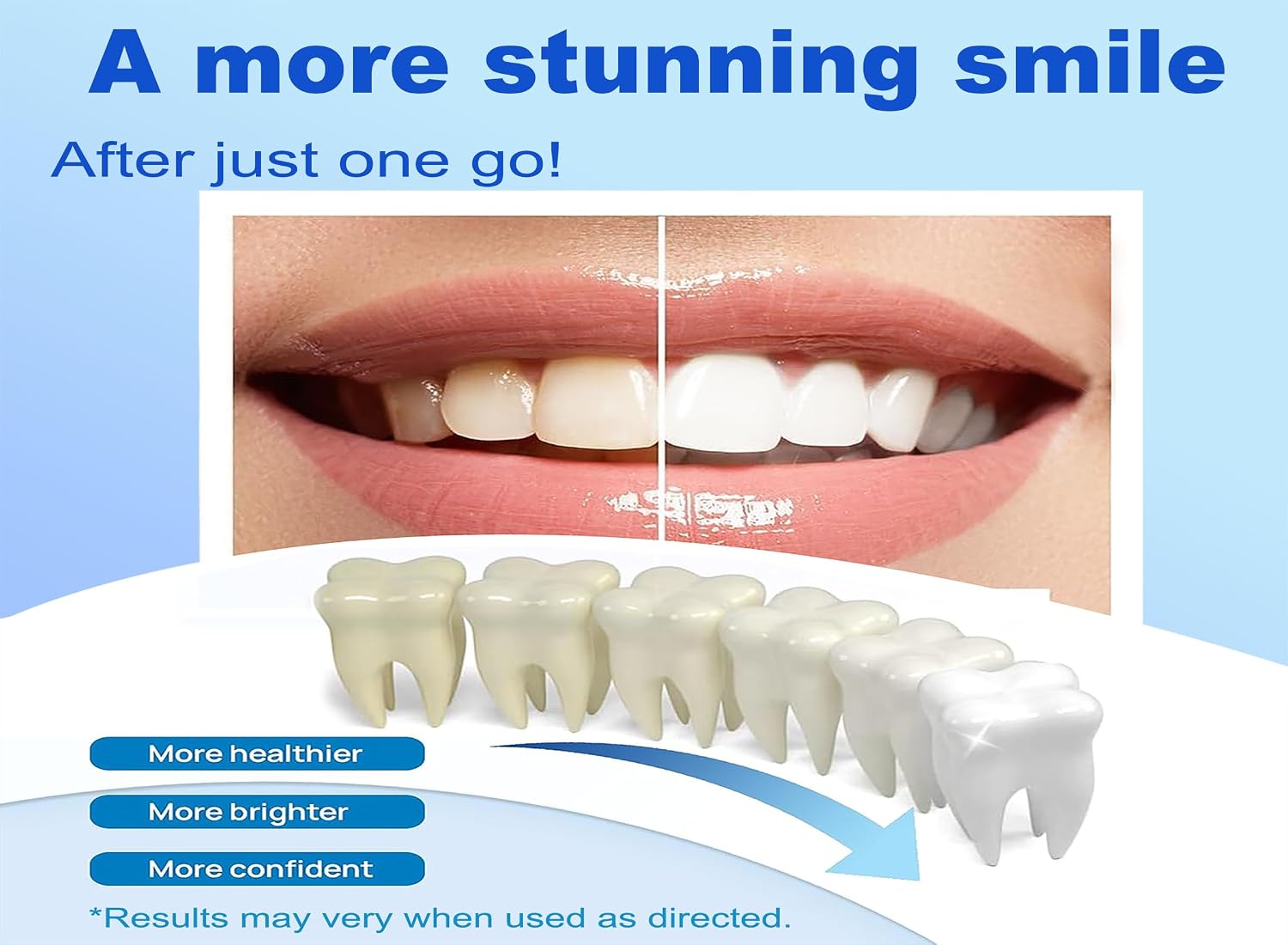 Professional Teeth Whitening Kit, Teeth Whitening Tray with 3x3ml 38% HP-CP Teeth Whitening Gel, Helps to Remove Stains from Coffee, Smoking, Wines, Soda, Food