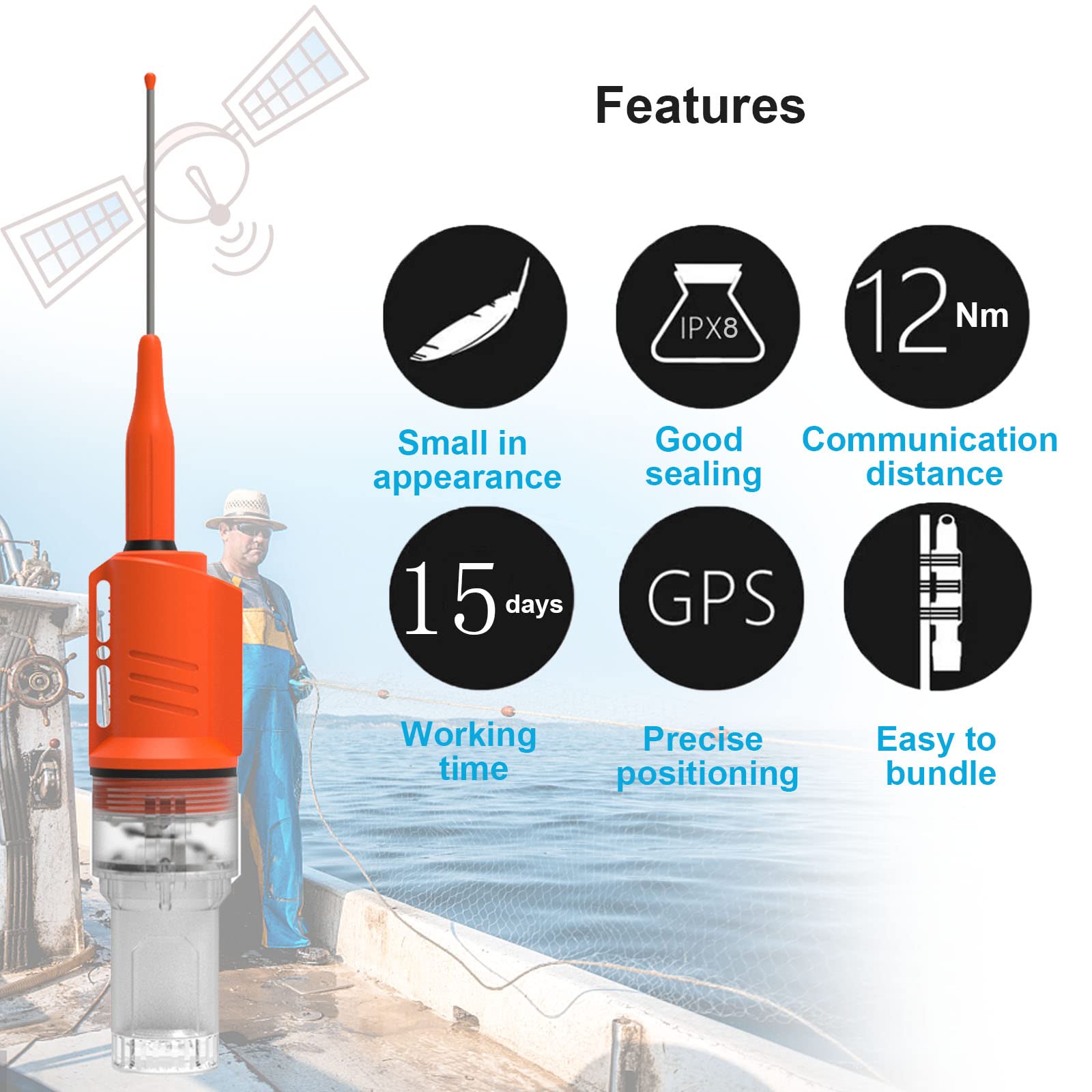 AIS Fishing Net Tracker, Fishing Net Tracking Buoys with Signal Indicator, Search Range 12nm, Waterproof Ipx8 for Professional Fishing Boats, Sea Farming and Fishing Enthusiasts: Buy Online at Best Price in UAE