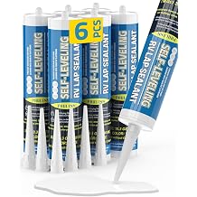 PAULINN RV Roof Sealant 6 Packs, Self Leveling Lap Sealant White, Roof Repair for Camper Repair, RV Caulking, Rubber Roof EPDM, Flexible, UV & Waterproof, no Smell and Safe for Indoor use