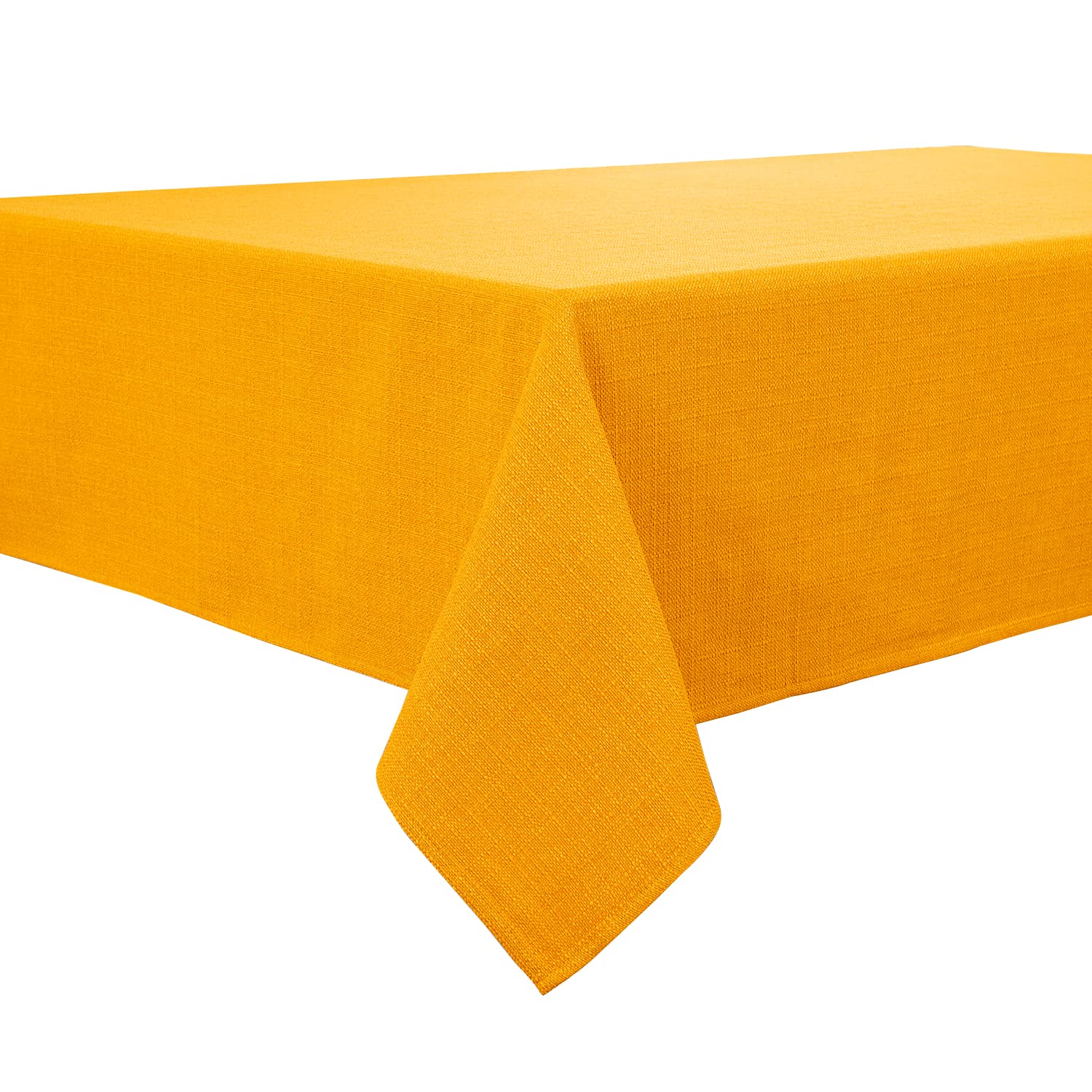 BALCONY & FALCON Rectangle Tablecloth, Wrinkle Resistant and Water Proof Table cloth, Decorative Linen Fabric Tablecloths for Dining, Parties, Kitchen, Wedding and Outdoor Use (Golden, 140x240cm)