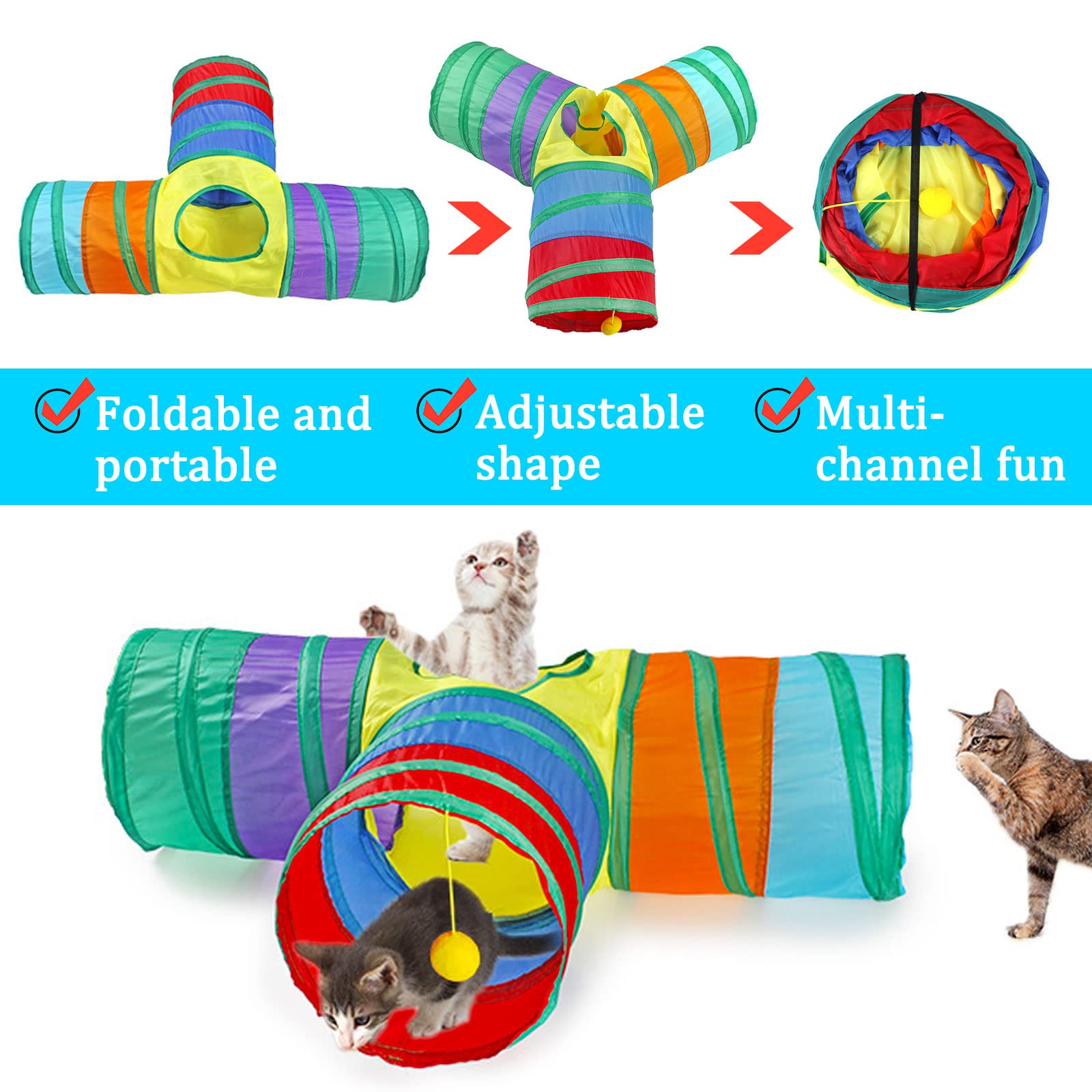 Retro Shaw Katzen-Spielset - 33 Teile Mit Tunnel, Z Produktbild-Vorschau 9