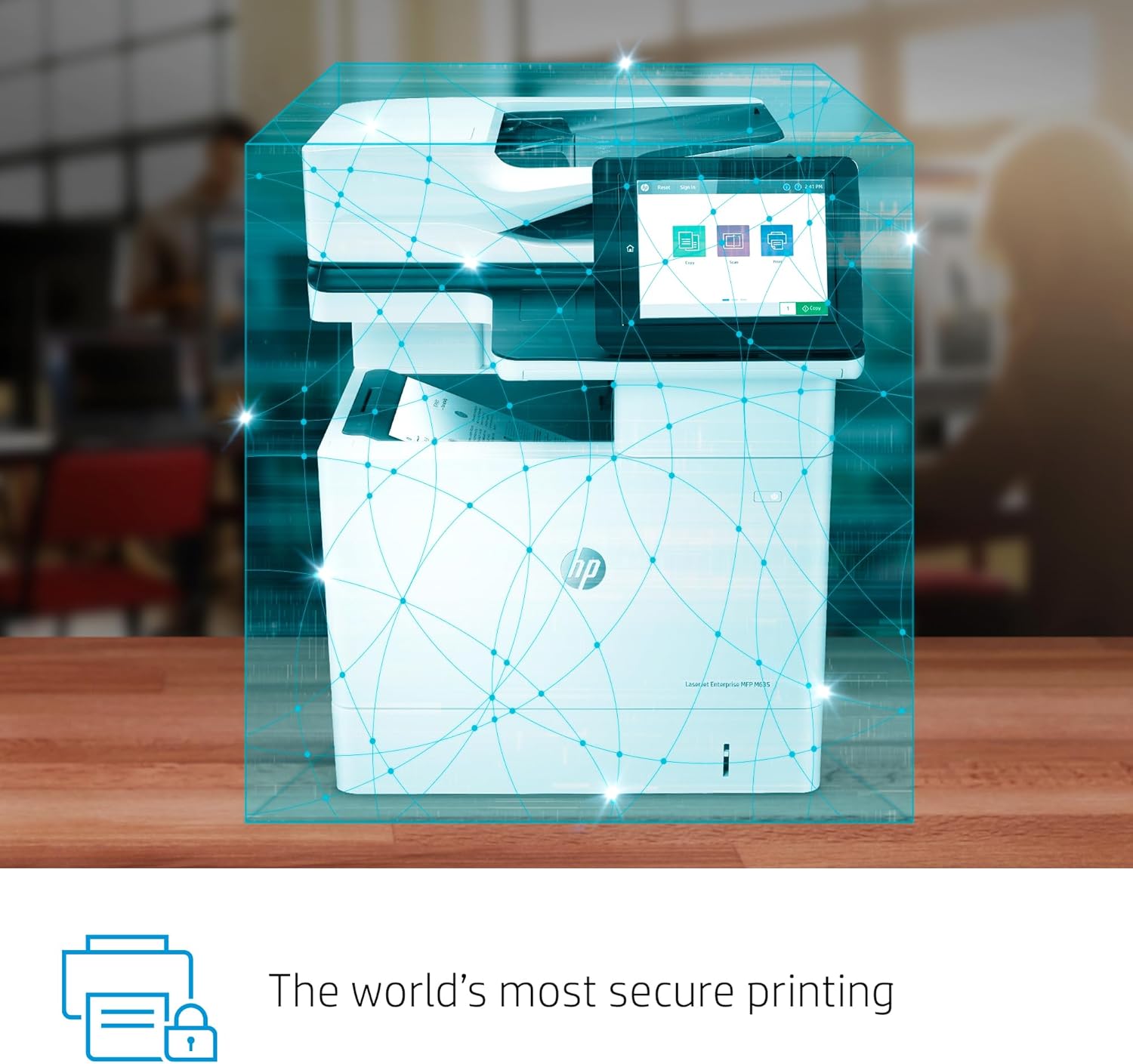 HP LaserJet Enterprise MFP M635h Monochrome All-in-One Printer with Built-in Ethernet & 2-Sided Printing (7PS97A), White