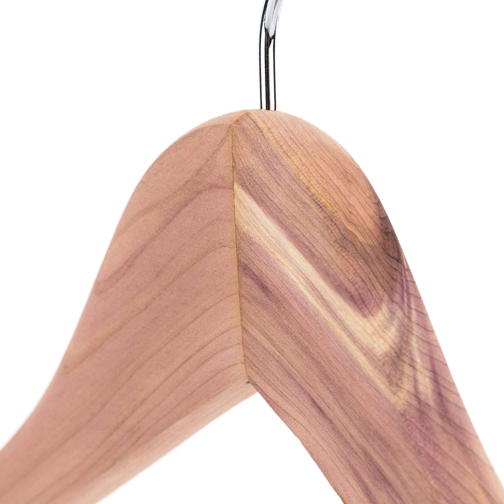 Image secondaire de Lot de 24 Cintres en Bois de Cèdre avec Barre Antidérapante pour Costumes