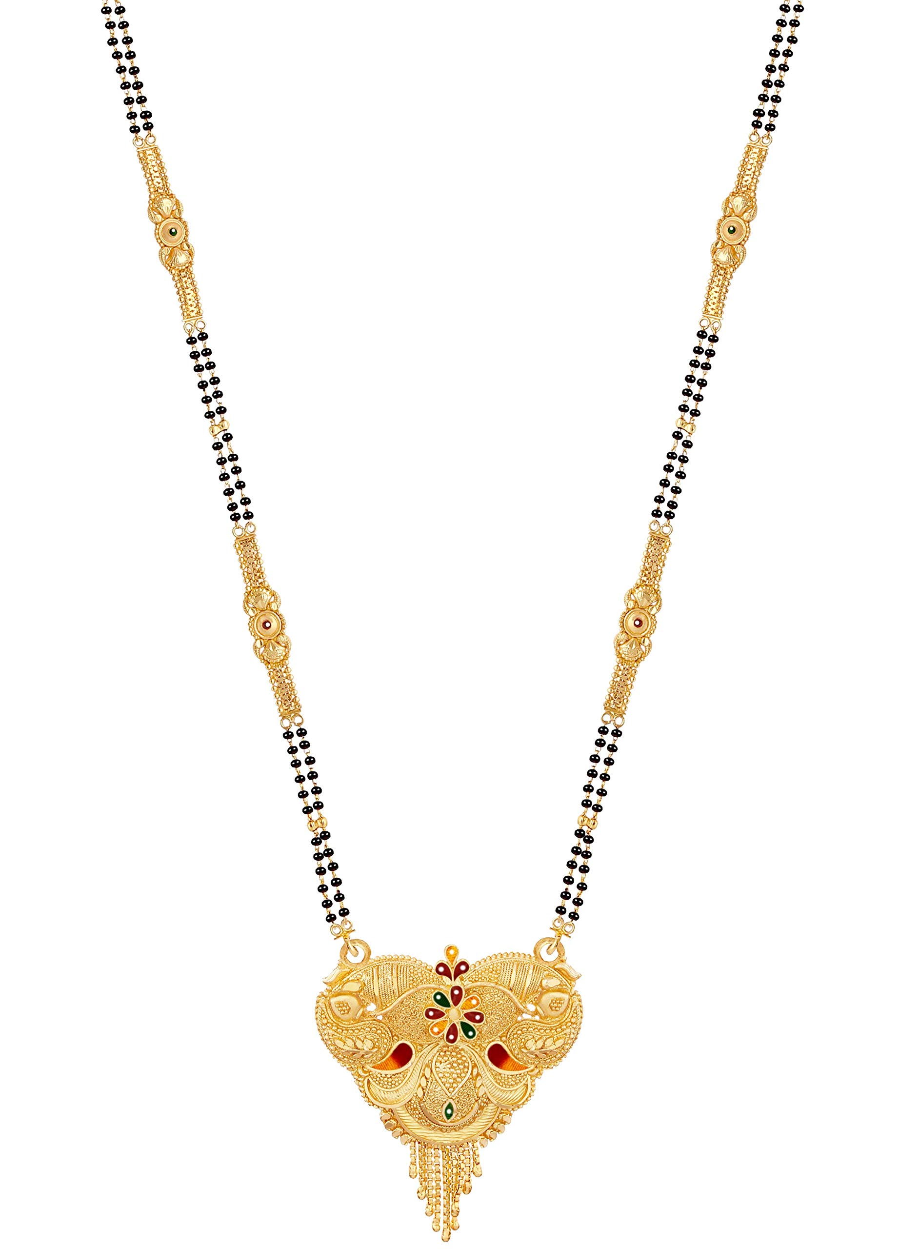Mansiyaorange Traditional One Gram Hand Meena Long Tanmaniya nallapusalu Black Beads Mangalsutra for Women (B07SJFM292) Amazon Price History, Amazon Price Tracker