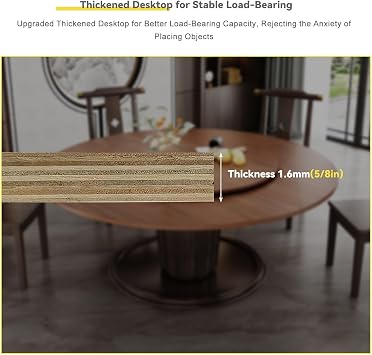 Folding Round Table Top Protector Replace Table Top, No Legs Foldable Table Top Extender, 47~94 Diameter, Space Saving Temporary Table Top(Walnut,47)