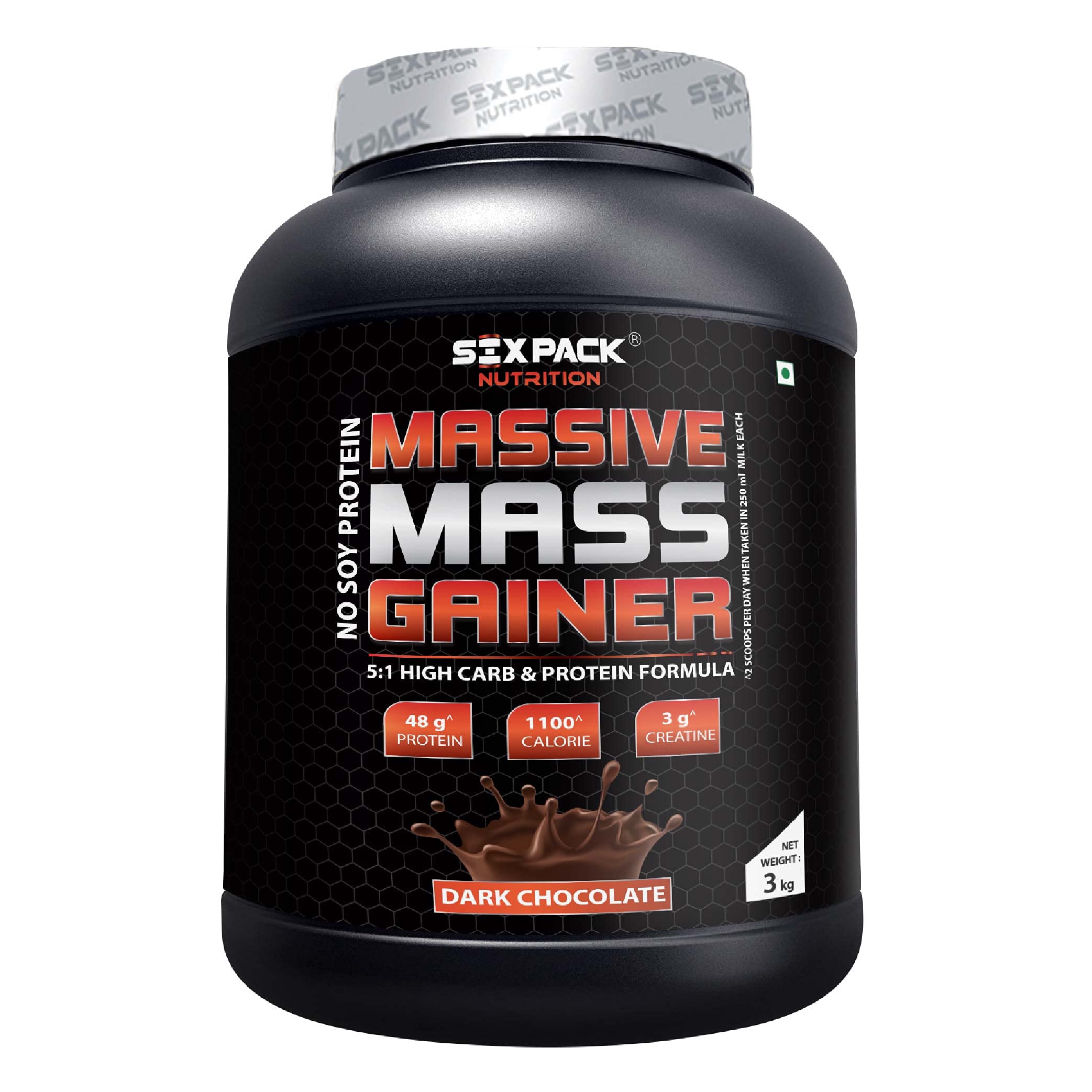 Buy Six Pack tion Massive Mass Gainer Protein Powder with creatine