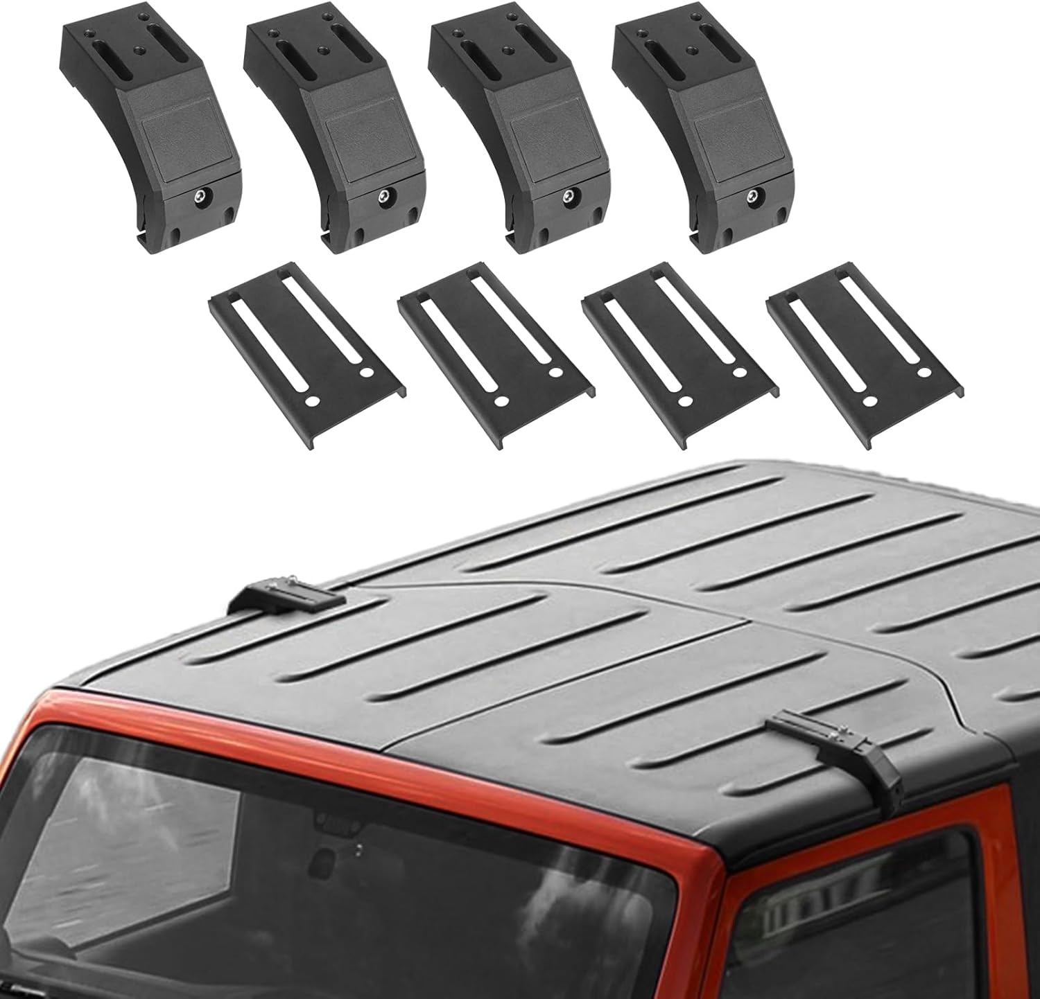 Roof Rack Mounting Brackets for 2007-2018 Jeep Wrangler JK, Gutter Mount Roof Rack Compatible with Most Roof Racks, 4pcs