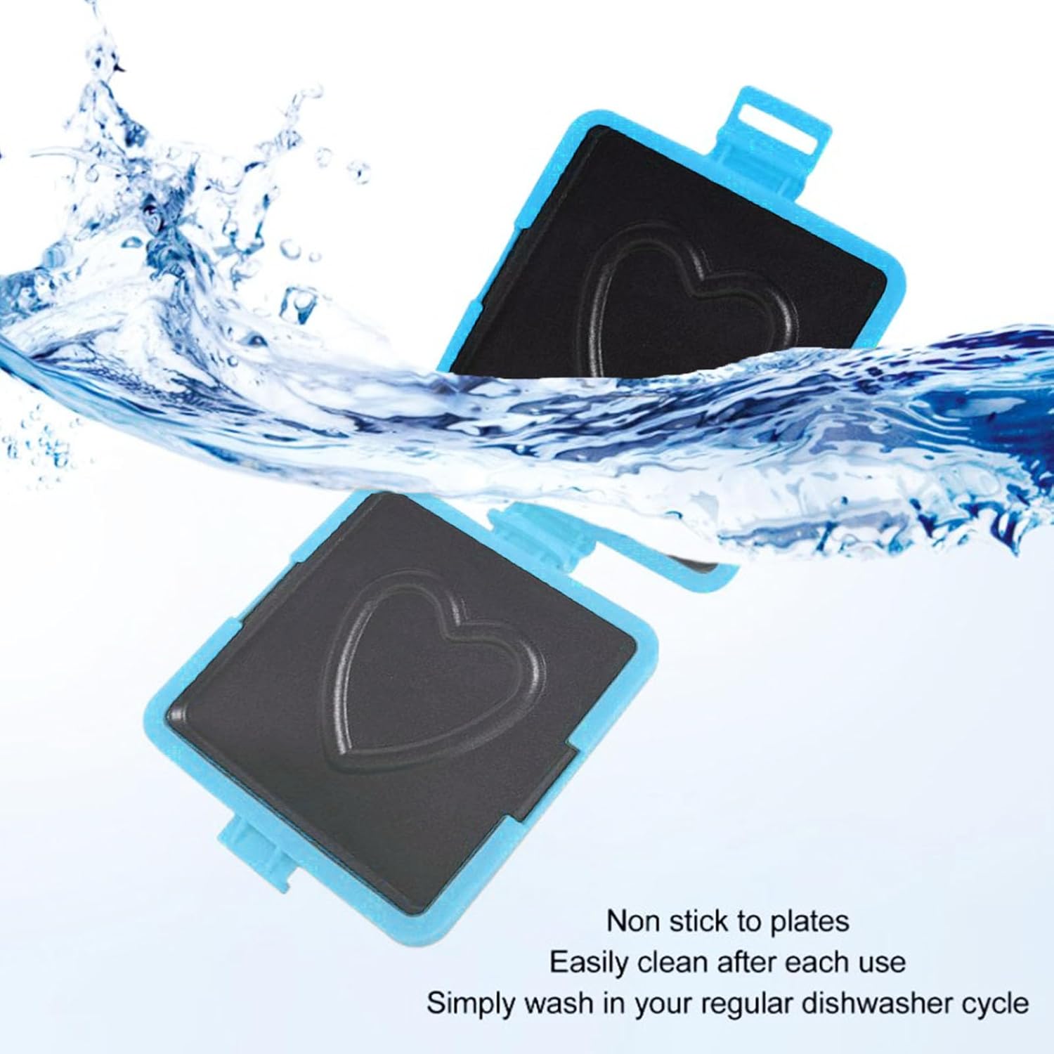 Microwave Toastie Maker, Silicone Microwave Toaster Sand with Maker with Heart Pattern, Microwave Sandwich Maker Panini Press, Grilled Cheese Maker, for Cooking Breakfast (Blue)