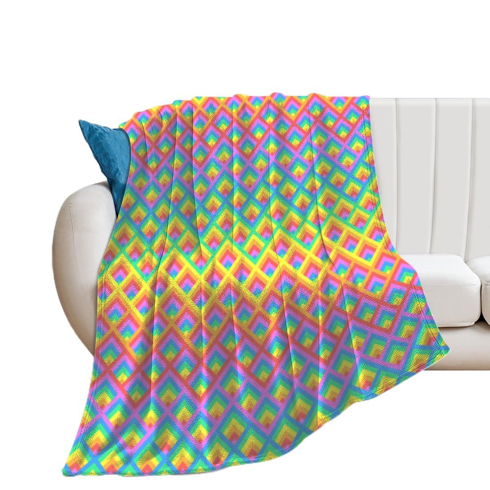 Couverture flanelle sirène 150x200cm, plaid doux et chaud pour canapé
