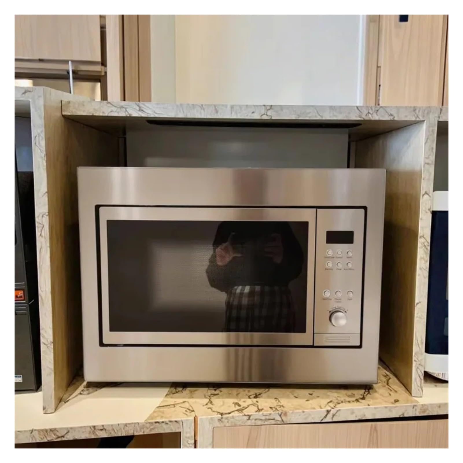 Forno a microonde elettrico a convezione da incasso da 30 litri con grill Vera funzione microonde Alloggiamento in vetro Cucina Uso domestico Hotel
