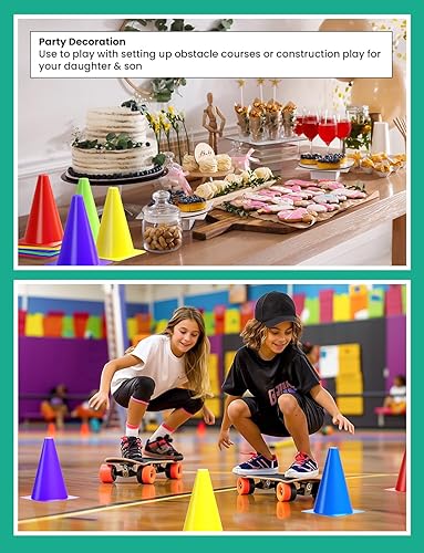 Miniatura 8 de GHB Soccer Cones 7" 9" of 12 24 Pack Disc Soccer Sport Cones Training Field Marker Agility Cones for Basketball, Coaching, Practice Equipment