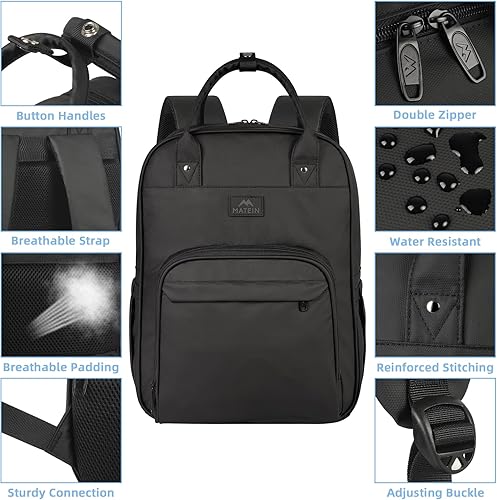 Miniatura 4 de MATEIN Mochila para enfermera, mochila impermeable extra grande de 17 pulgadas para laptop con organizador extraíble, bolsa clínica acolchada
