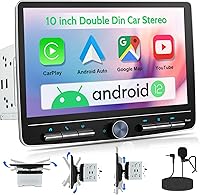 Vista 1 de Estéreo de Coche Doble DIN: Radio de Coche Android de 10 Pulgadas con Pantalla Flotante Táctil Compatible con Apple Carplay y Android Auto, Unidad