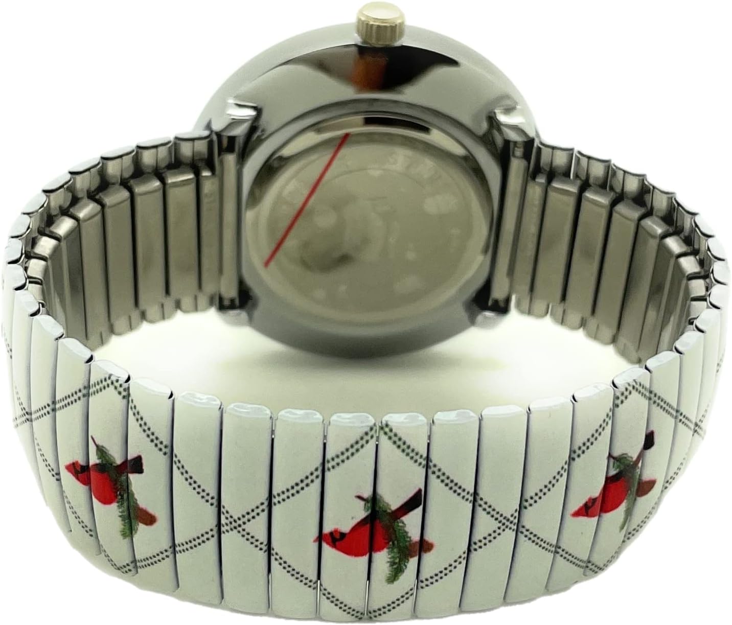 Butterfly Bird Owl Ladybug Bee Theme Women's Novelty Elegant Stretch Elastic Band Analog Quartz Fashion Watch (Bird Design 2 Cardinal) image 5