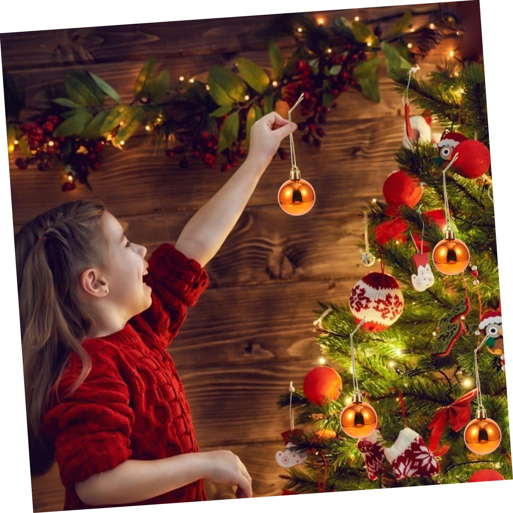 48piezas Bolas Navideñas Colgantes Unidades Plástico Ligero para Decorar Techos y Árboles Celebraciones Familiares