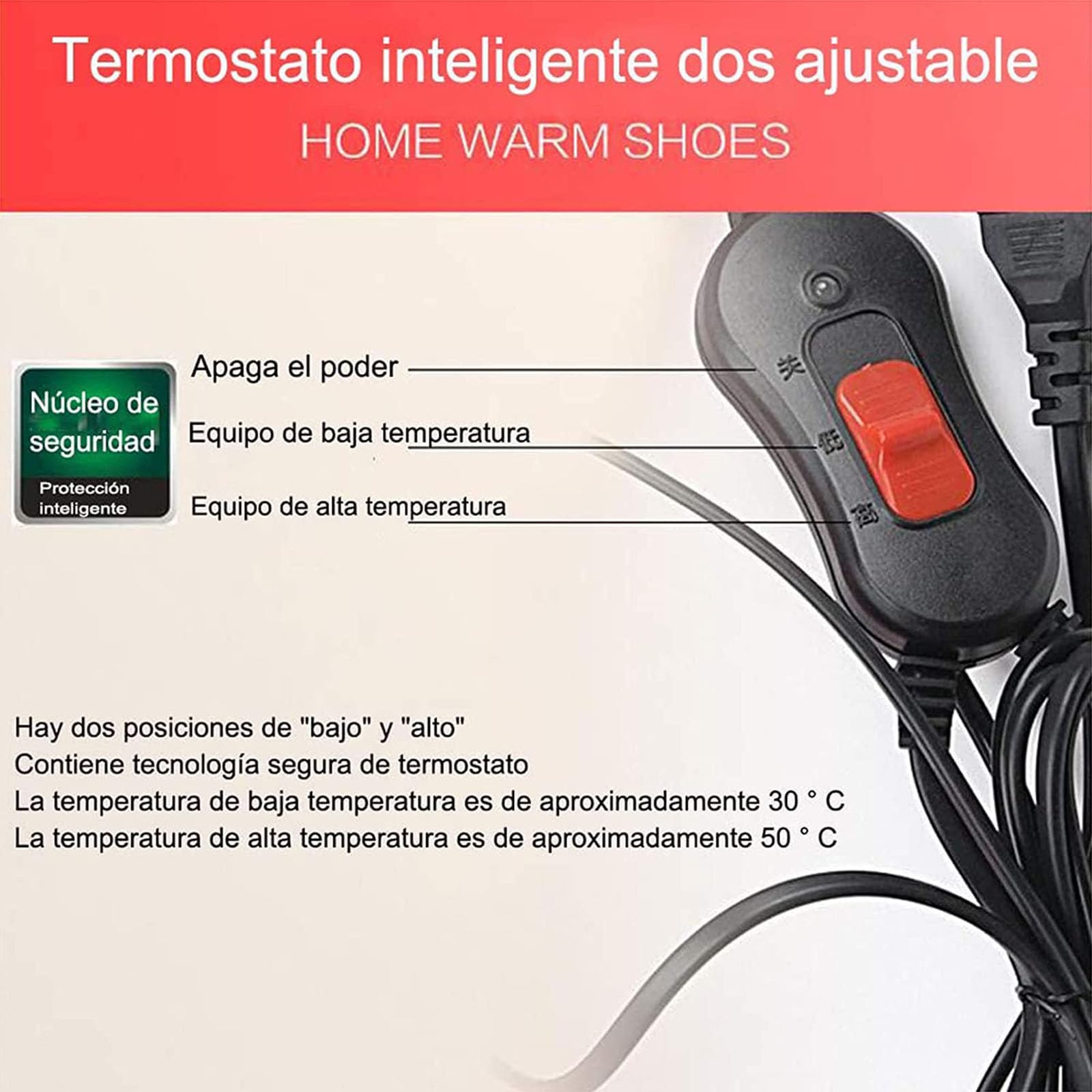 Scaldapiedi Elettrico Temperatura Regolabile Pantofole Riscaldate con Foderato in Peluche Scaldapiedi Donna Uomo Scarpe Riscaldanti Elettriche per Interni All'aperto per L'Ufficio,B,38/40