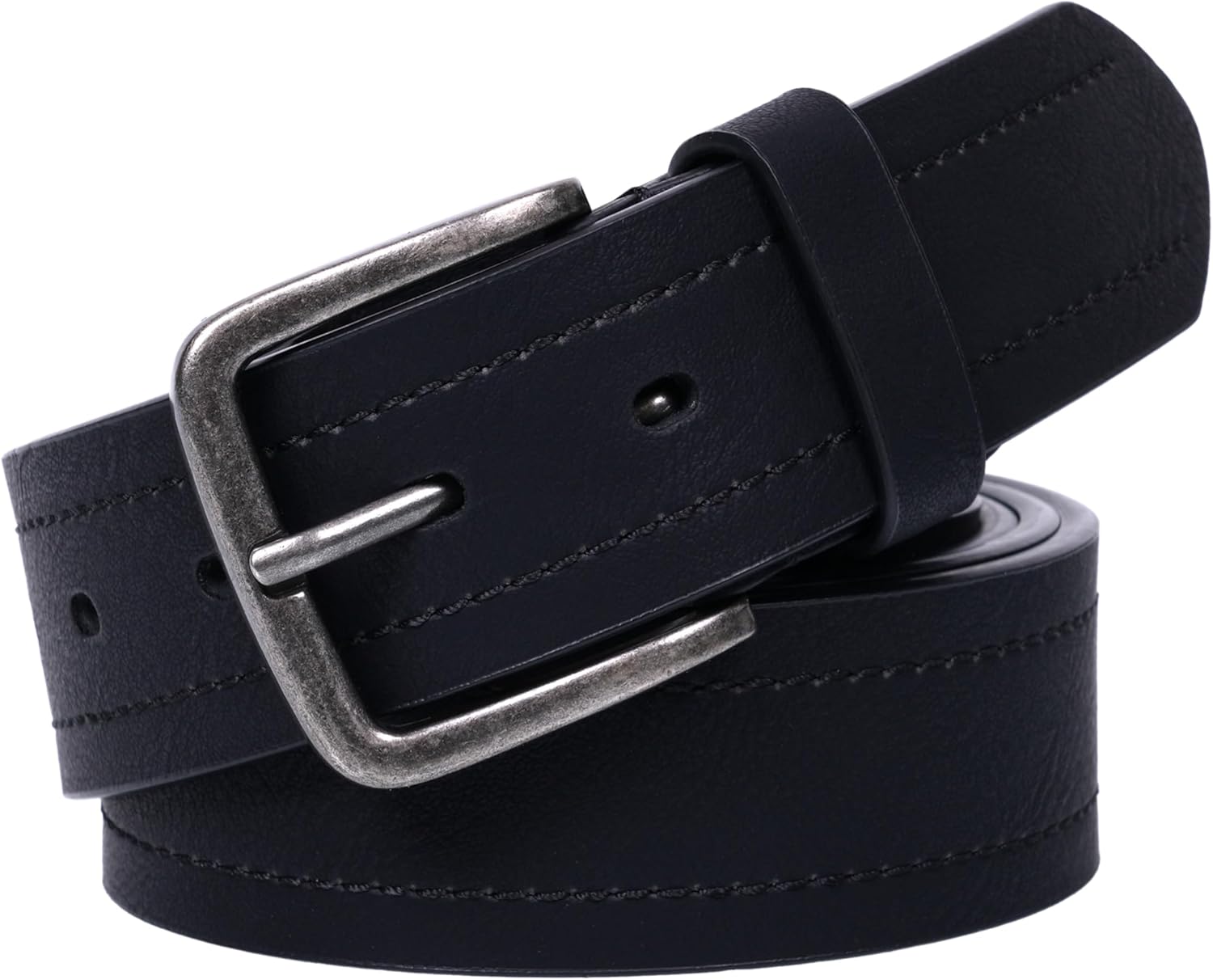 Men's Belt Big and Tall Leather Jeans Dress Belt Black Brown 36-81 Inch - Image 5