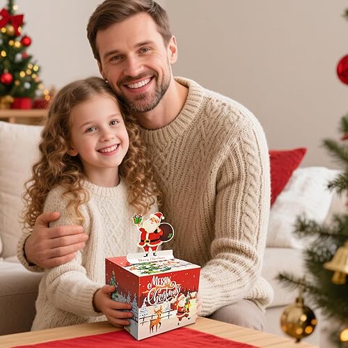 Vista 33 de Caja de dinero para regalo en efectivo, caja de regalo de Feliz Navidad, caja de regalo sorpresa, caja de dinero con soporte para dinero en efectivo