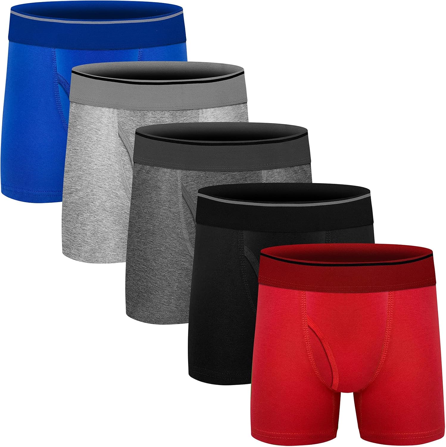 Boys Boxer Briefs,Cotton Toddler Underwear Breathable Mesh Performance Sport Big Boy Boxer Briefs with Fly 5/10 Pack