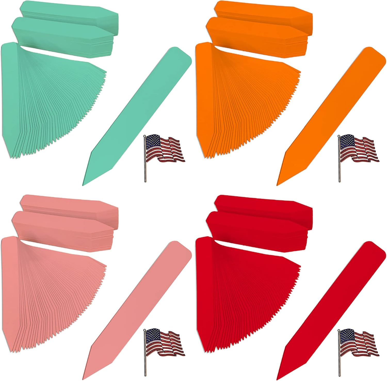 6" x 5/8" 20 Colors Assorted Premium Pot Stakes - 500 Pcs - Plastic Plant Tags and Labels - Nursery Garden Tree Labels Waterproof Writeable | Made in The USA |