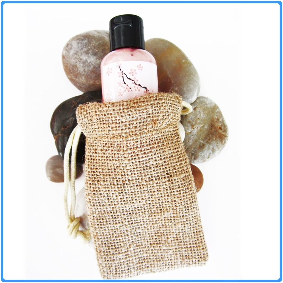 Burlap Favor Gift Bags with Drawstring 3 X 5 Inch - Pack of 24 Bags Small