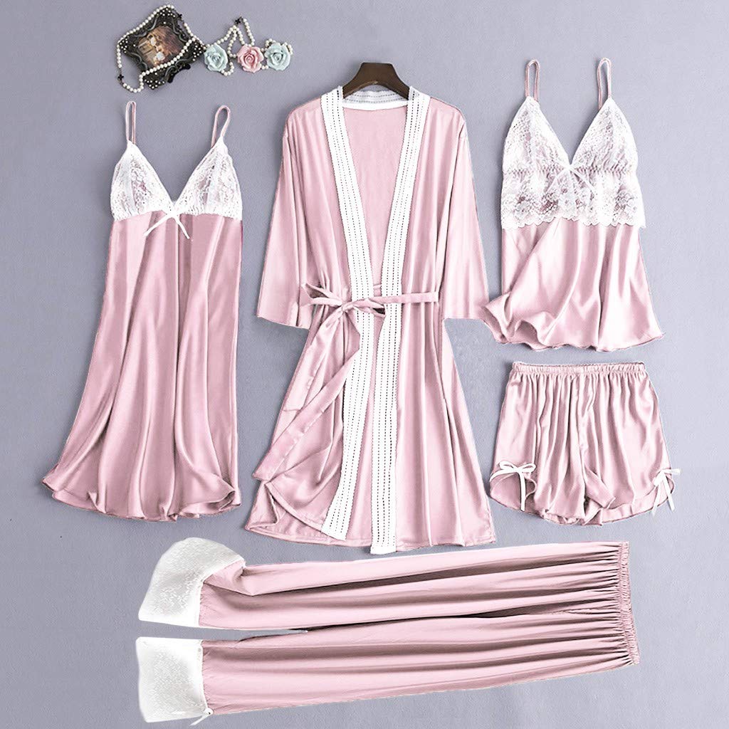 Lingerie Sexy per Donna Nuovo Set Sexy da Donna Set Pigiama a Canotta alla Moda con Vestaglia Lingerie Sexy con Intimo sul Petto Indumenti da Notte da Donna Indumenti da Notte Chemise Sexy