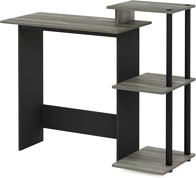 Furinno Efficient Home Laptop Notebook Computer Desk, Study Desk, Writing Desk, French Oak/Black