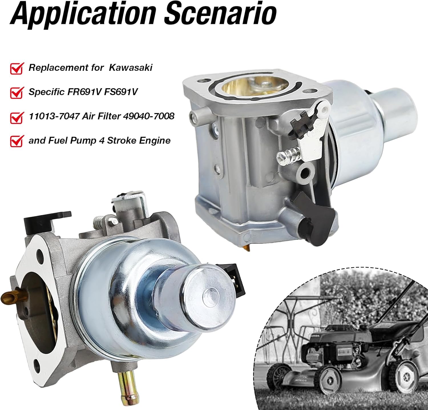 Anxingo 15004-0985 Carburetor Replacement for Kawasaki FR651V FR691V FR730V FS481V FS600V FS651V FS691V FS730V Carb Replaces 15004-0985 15004-0829 15004-7063