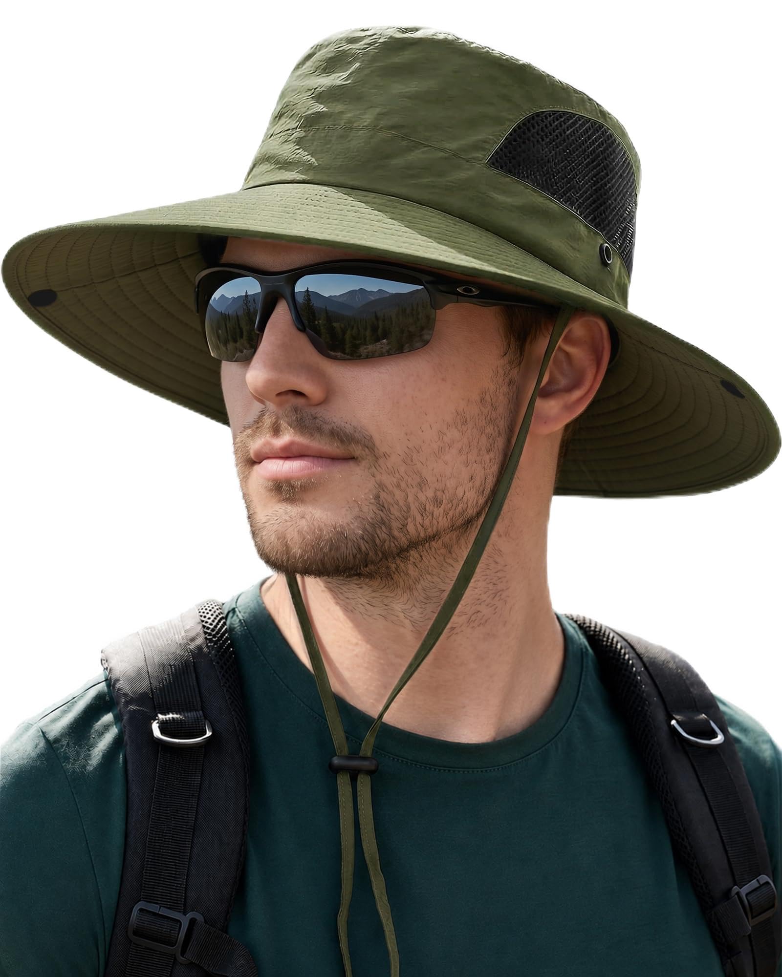 Sun Hats for Men Women UV Sun Protection Waterproof Wide Brim Bucket Hat — image 1