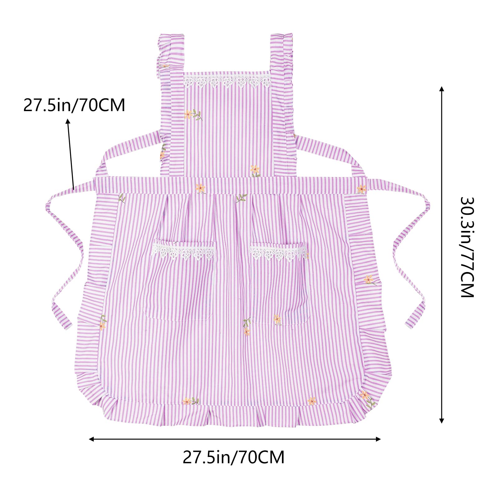 Delantales divertidos para mujer con bolsillos, para cocina, parrilla, barbacoa, lindo delantal de chef, día de la madre, regalos de cumpleaños para mujeres, Rosa/Rayas, M