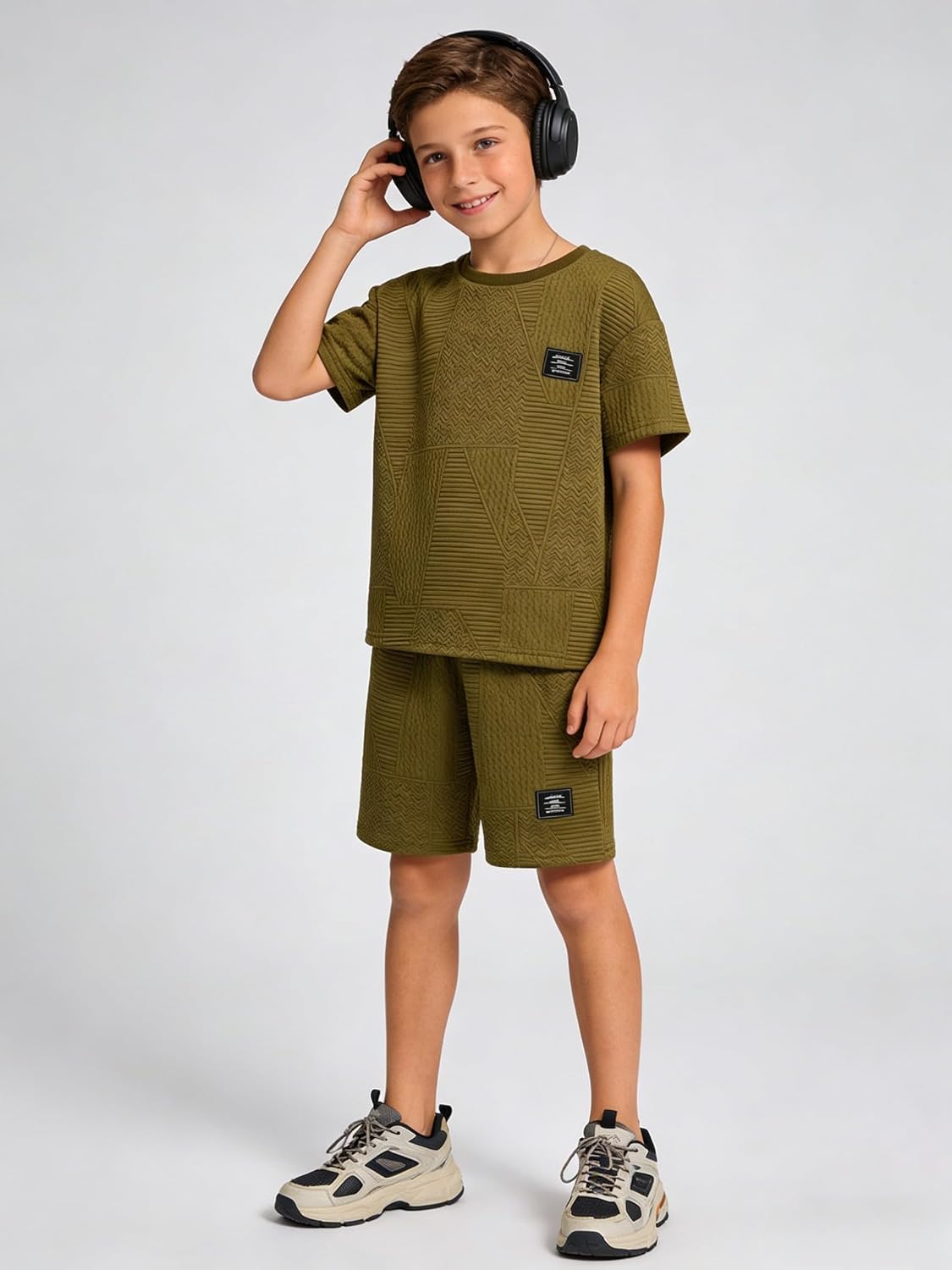 Cakaner Tween Boys Clothes Summer Short Sleeve Top & Shorts Set 2-Piece Casual Outfit Size 6-12 Years