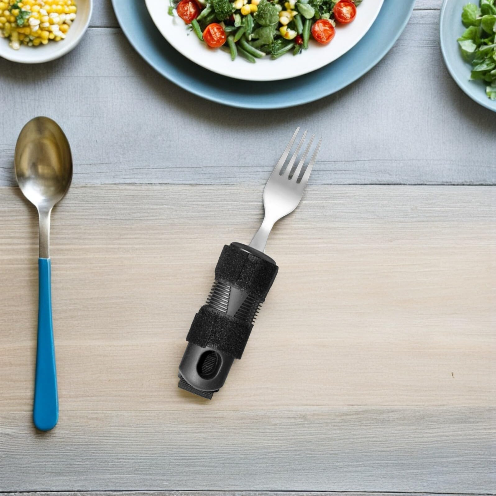 ibasenice Vajilla de Alimentación Antivibración Juego de Cubiertos Adaptables Utensilios para Personas Mayores y Temblores de Manos Vida Diaria
