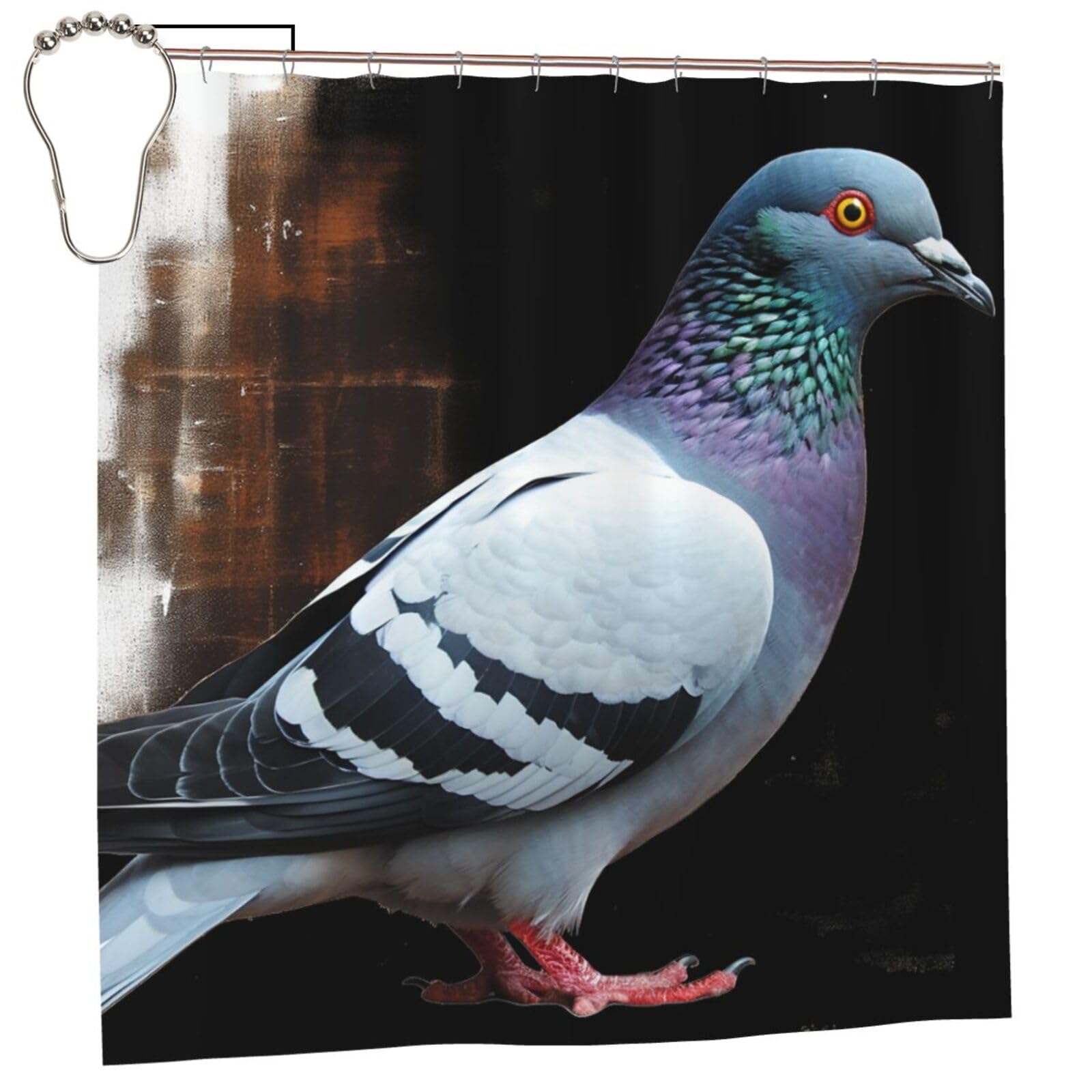 FodPand Pigeon Shower Curtain 70"x70" Waterproof Long Bathroom Curtain Heavy Duty Thick Cloth Bath Curtain Set with Hooks, Modern Abstract Art Pattern Bathroom Shower Curtains