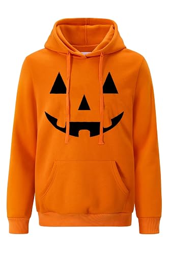 Arvilhill Men's Halloween Pumpkin Hoodies Skeleton Sweatshirts with Pocket |