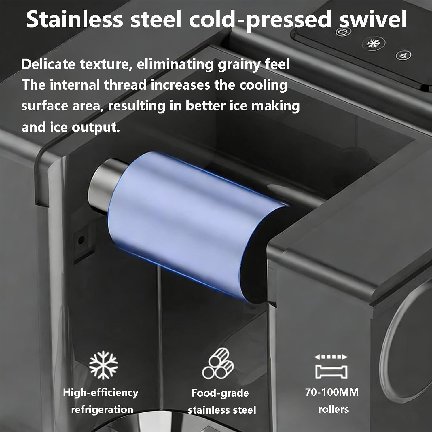 Automatic Snowflake Shaved Ice Machine - Efficient Air Cooling & Self-Cleaning, Perfect for Commercial Use in Restaurants, Food Trucks, & Events - White