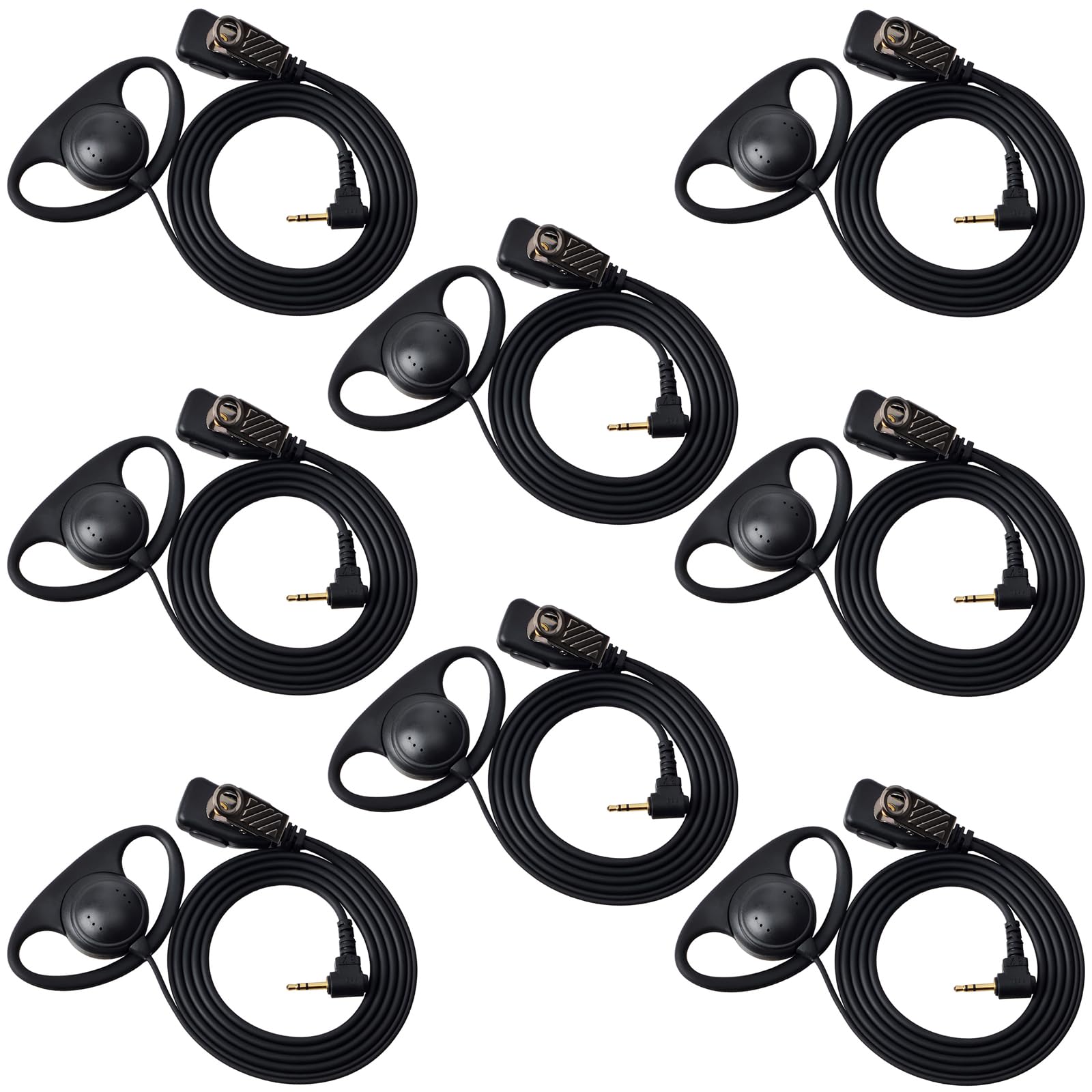 HYS Auricolare a forma di D da 2,5 mm con microfono per walkie talkie compatibile con radio bidirezionale Motorola Talkabout TLKR T6 T60 T82 T82 Extreme T92 (8)