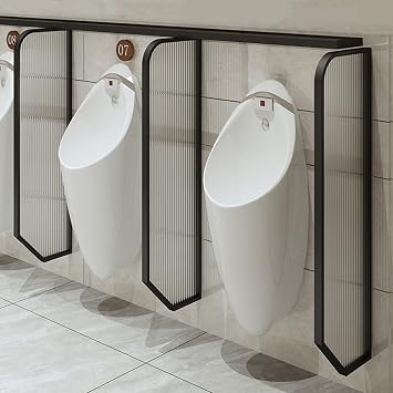 3PCS Urinal Screen Toilet Partition, Bathroom Divider Panel Urinal Partition Privacy Screen, Commercial Privacy Divider Tempered Glass Separator, Home Decoration Screen Panel